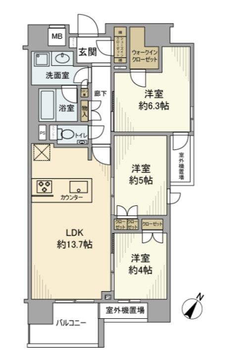 リビオレゾン人形町の間取り
