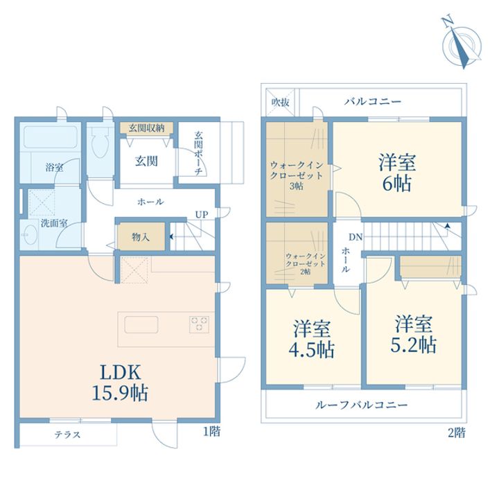 神奈川県横浜市青葉区美しが丘2(一戸建)の賃貸物件の間取り