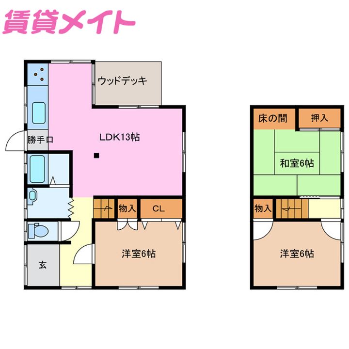 三重県津市柳山津興(一戸建)の賃貸物件の間取り