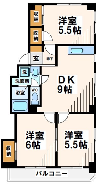 東京都府中市寿町1(マンション)の賃貸物件の間取り