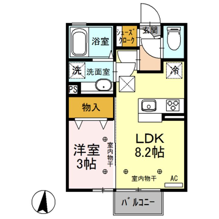 D-ROOM アルマ・ファーレ102の間取り
