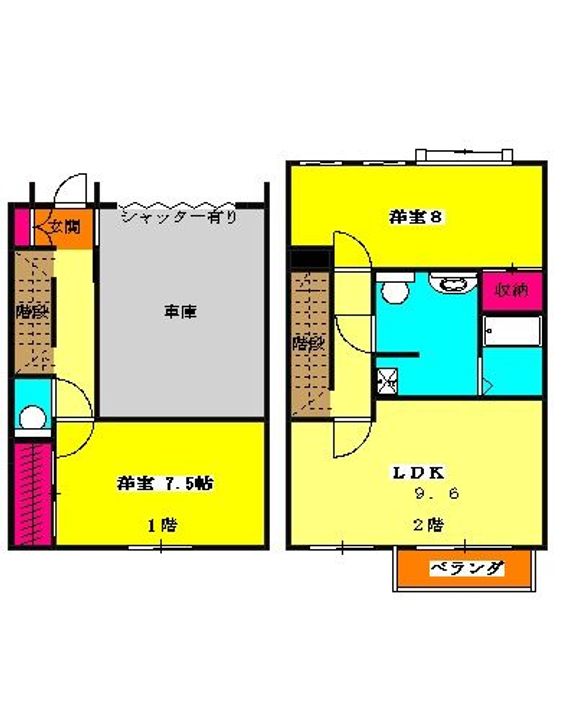 メゾン・ド・ソレイユ(ガレージハウス)の間取り