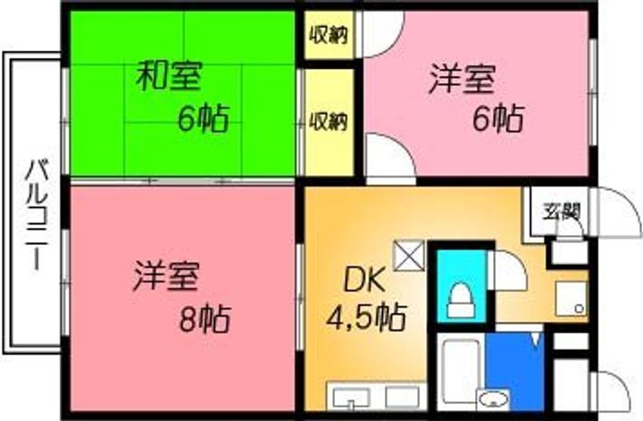 大阪府高槻市氷室町2(マンション)の賃貸物件の間取り