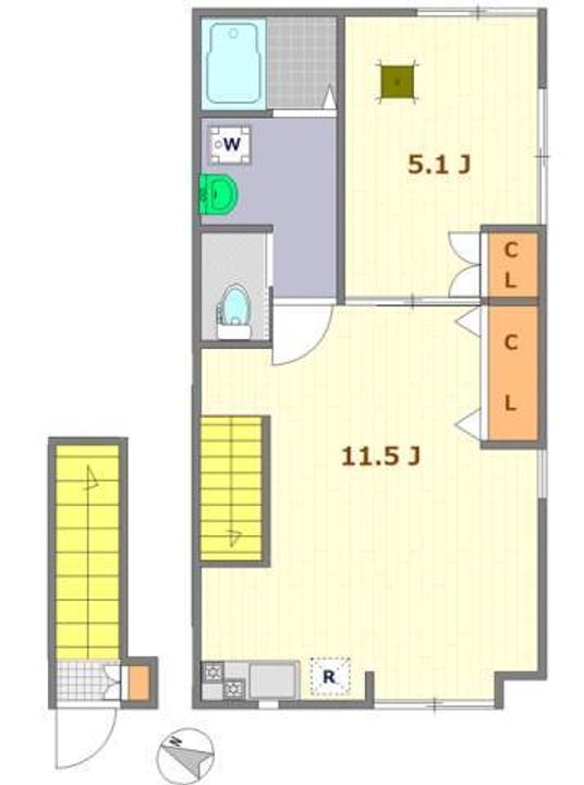埼玉県新座市新堀3(アパート)の賃貸物件の間取り