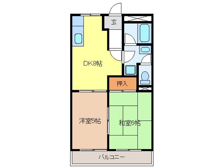 岐阜県岐阜市上土居2(アパート)の賃貸物件の間取り