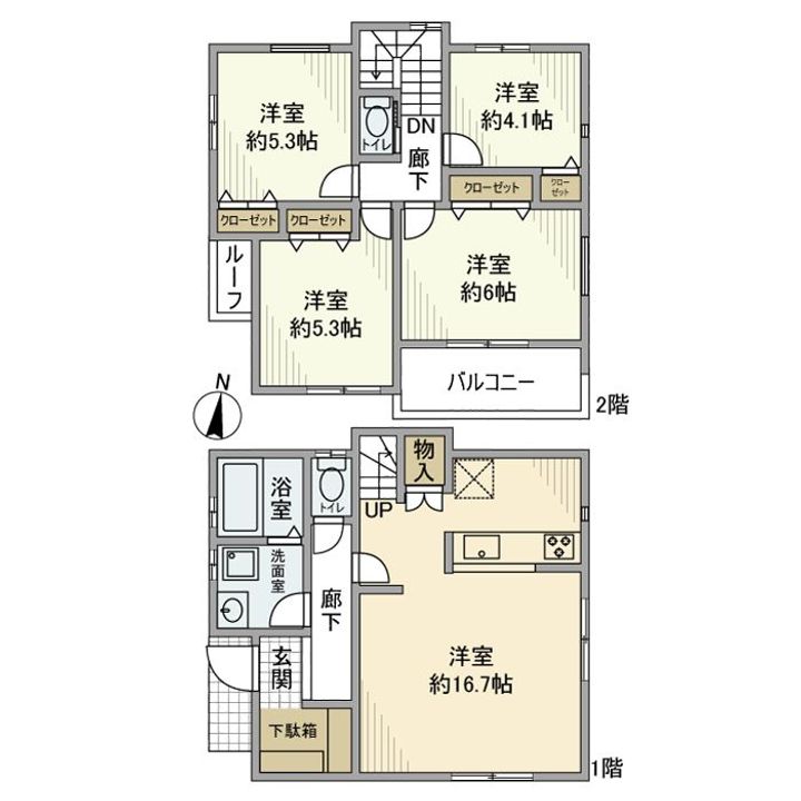 神奈川県大和市西鶴間7(一戸建)の賃貸物件の間取り