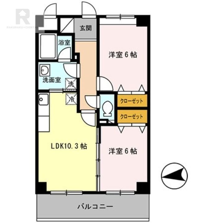 大阪府東大阪市立花町(マンション)の賃貸物件の間取り