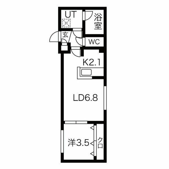 北海道札幌市豊平区月寒西一条4(マンション)の賃貸物件の間取り