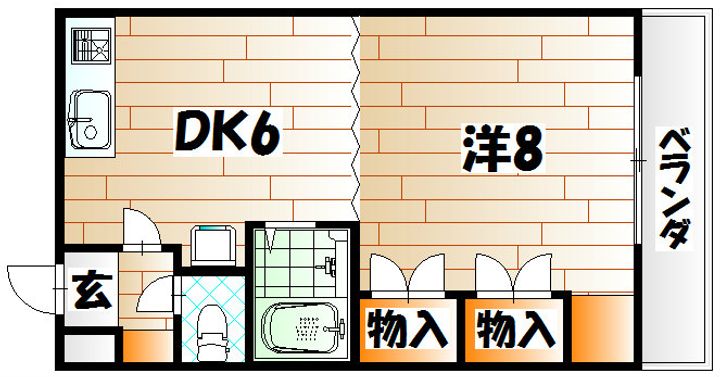 福岡県北九州市八幡東区日の出2(マンション)の賃貸物件の間取り