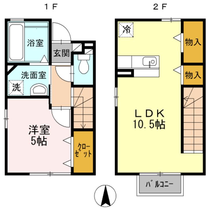 富山県高岡市駅南1(一戸建)の賃貸物件の間取り