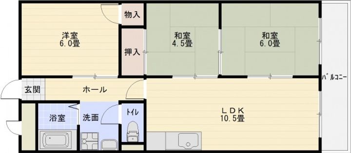 玉手山内外ハイツの間取り