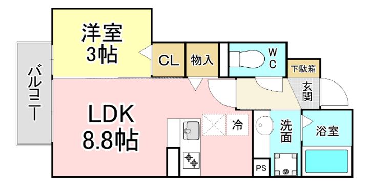 福岡県北九州市小倉南区蒲生5(アパート)の賃貸物件の間取り