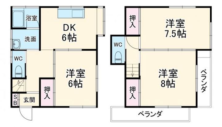 神奈川県川崎市宮前区野川本町2(一戸建)の賃貸物件の間取り