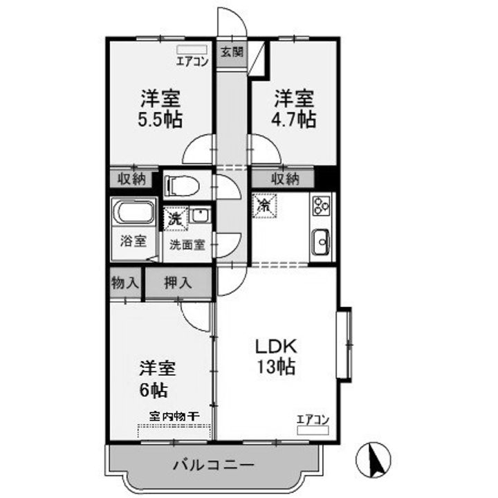 埼玉県深谷市上柴町西2(アパート)の賃貸物件の間取り