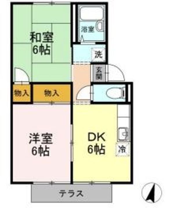 岡山県都窪郡早島町早島(アパート)の賃貸物件の間取り