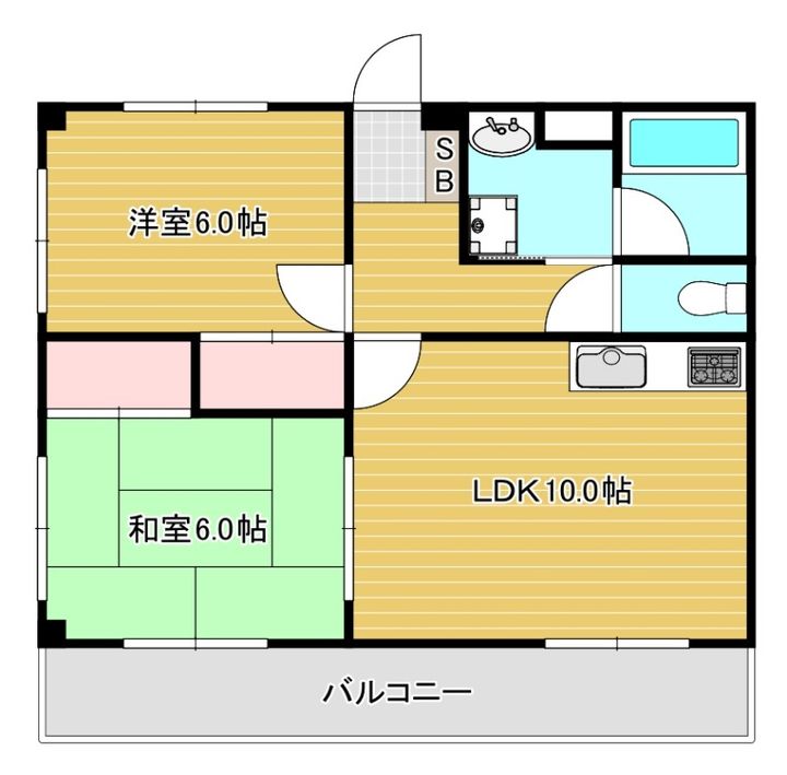 大阪府東大阪市北石切町(マンション)の賃貸物件の間取り