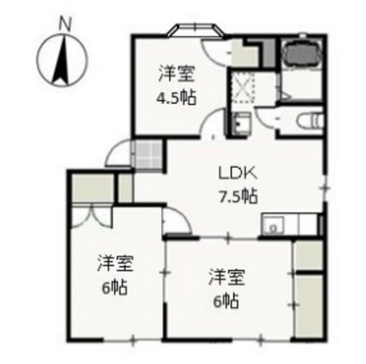 シティクレスト Dの間取り