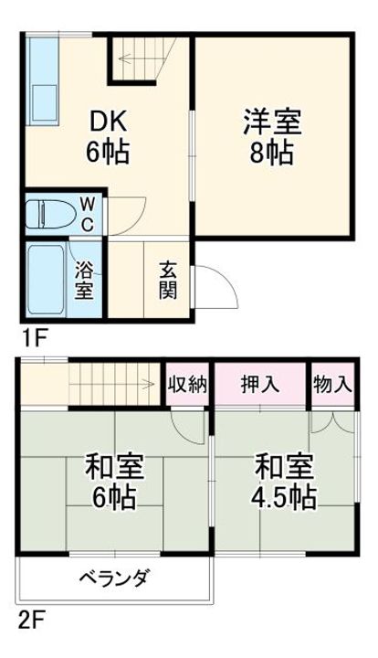 神奈川県横須賀市汐入町5(一戸建)の賃貸物件の間取り