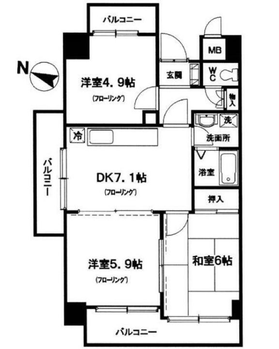ライオンズシティ川口の間取り