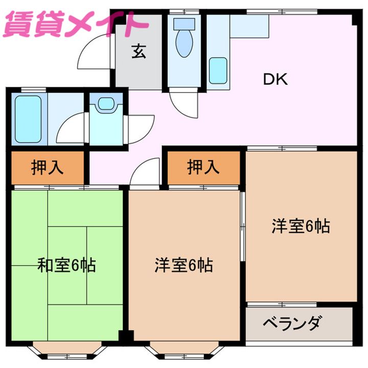 桜マンション Bの間取り