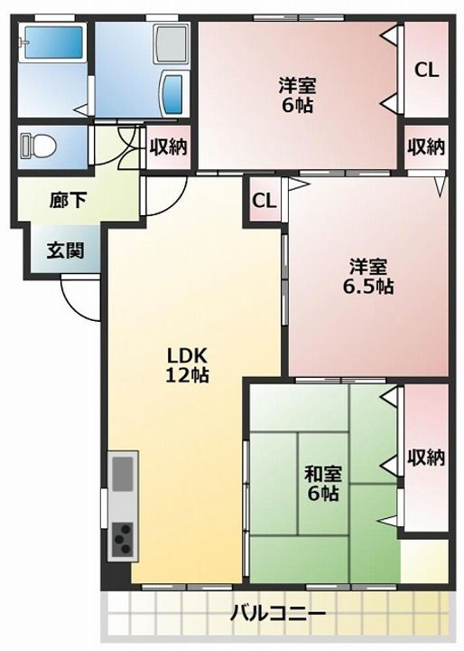 高知県高知市北秦泉寺(マンション)の賃貸物件の間取り