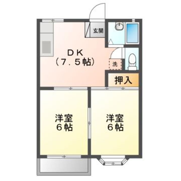 ホワイトパレスAの間取り