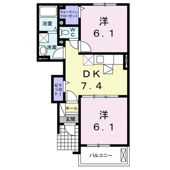 広島県福山市駅家町大字近田(アパート)の賃貸物件の間取り