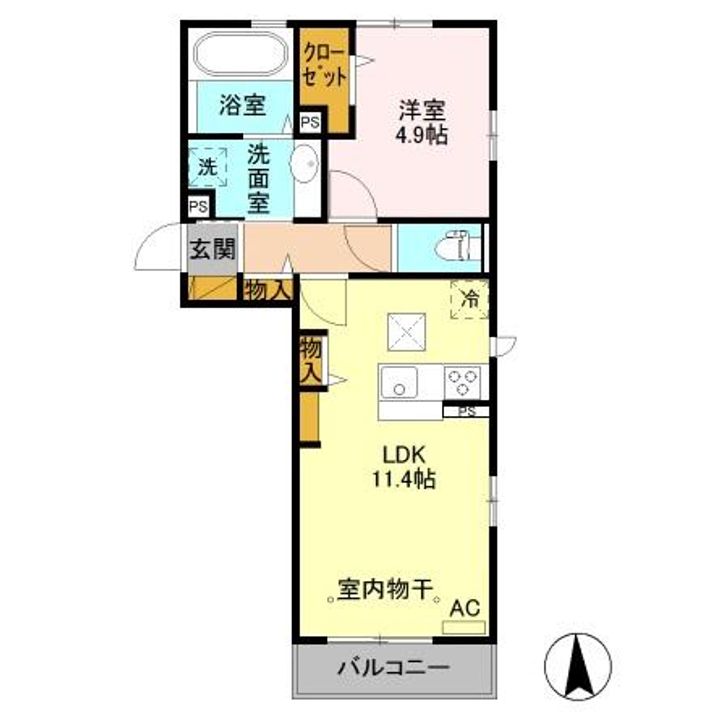 長野県長野市三輪3(アパート)の賃貸物件の間取り