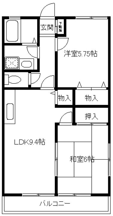 ハイツピアBの間取り