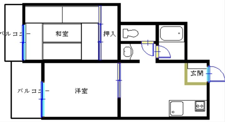 鹿児島県鹿児島市柳町の賃貸マンションの間取り