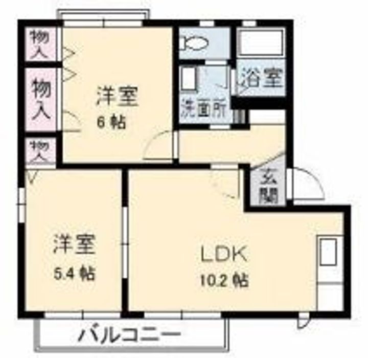 岡山県倉敷市西中新田の賃貸アパートの間取り