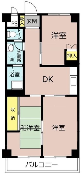 千葉県千葉市稲毛区稲毛東4(マンション)の賃貸物件の間取り