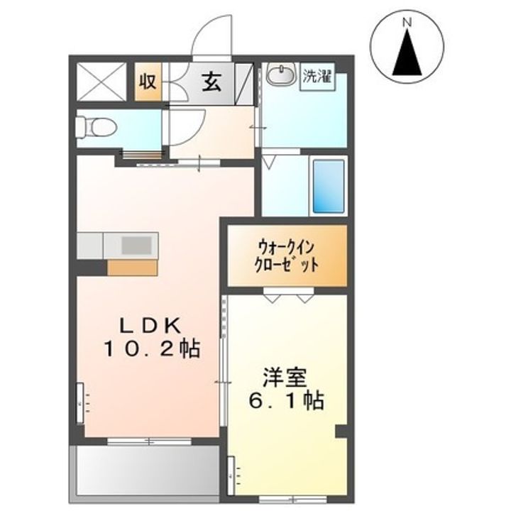 岡山県岡山市北区久米(アパート)の賃貸物件の間取り