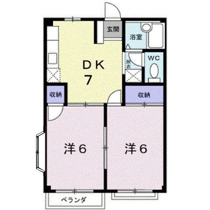 広島県福山市沖野上町4(アパート)の賃貸物件の間取り