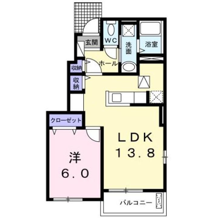 福島県二本松市油井字中條(アパート)の賃貸物件の間取り