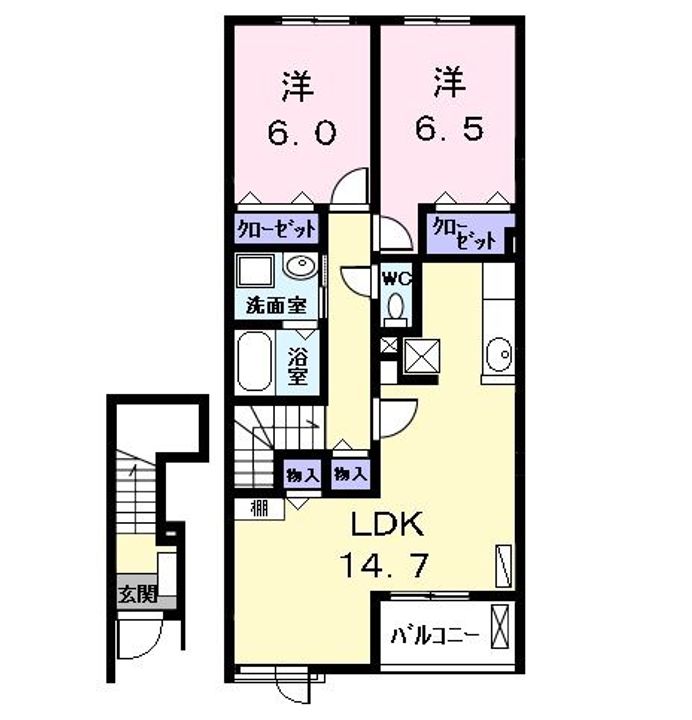 愛知県名古屋市港区本宮町8(アパート)の賃貸物件の間取り