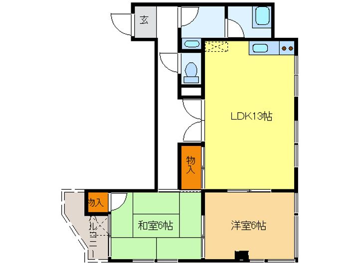 岐阜県岐阜市今川町2(マンション)の賃貸物件の間取り