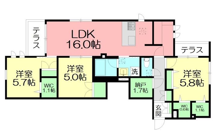 神奈川県茅ヶ崎市赤松町(マンション)の賃貸物件の間取り