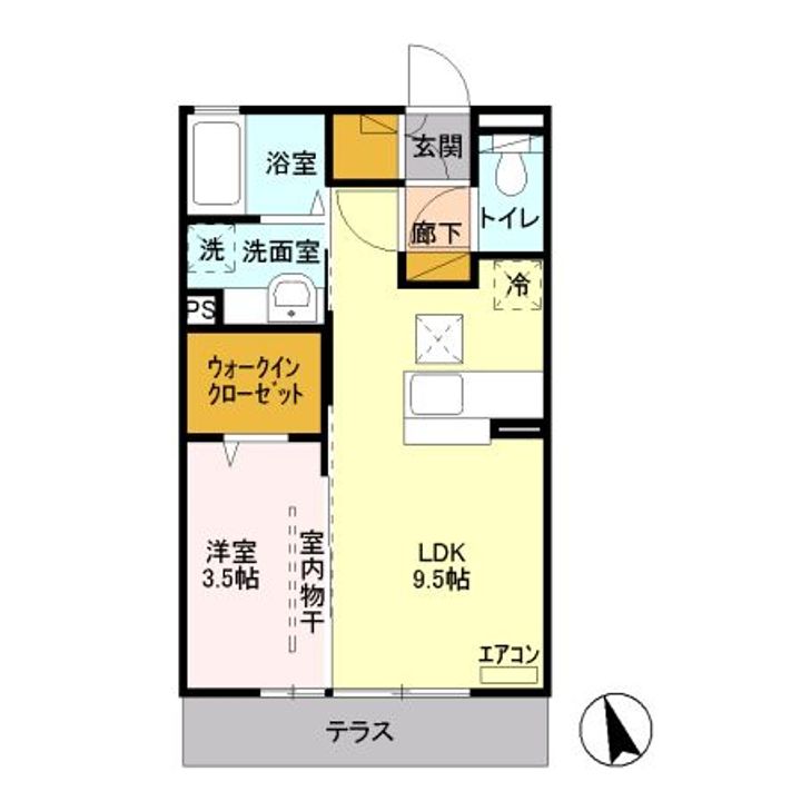 栃木県足利市福居町(アパート)の賃貸物件の間取り