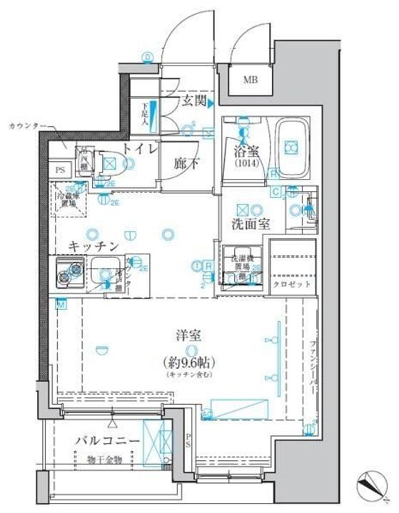 東京都中央区日本橋箱崎町(マンション)の賃貸物件の間取り