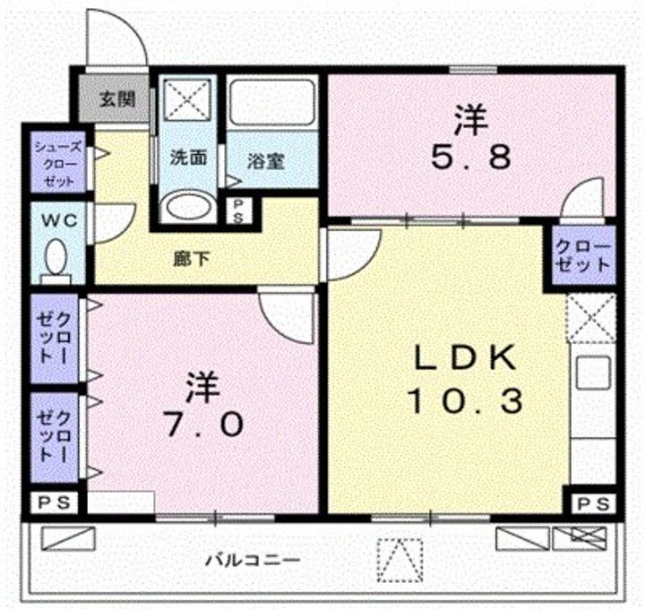 東京都世田谷区南烏山3(マンション)の賃貸物件の間取り