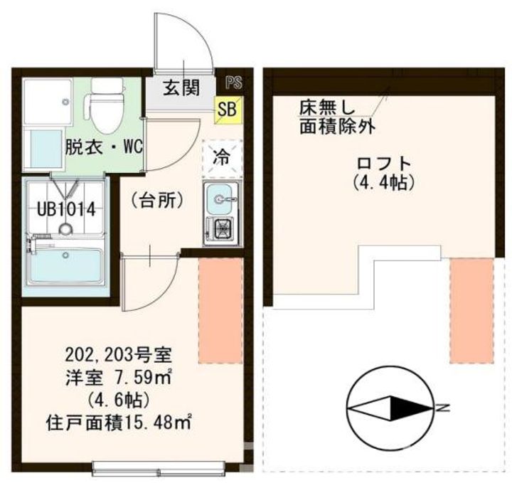 東京都江戸川区北小岩4(アパート)の賃貸物件の間取り