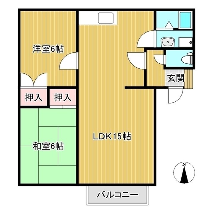 サンライズ小田中B棟の間取り