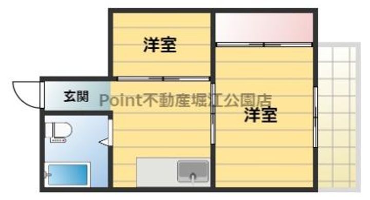 大阪府大阪市西区本田1(マンション)の賃貸物件の間取り