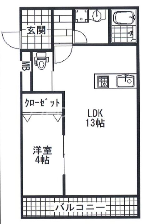 ボヌール蒲生の間取り