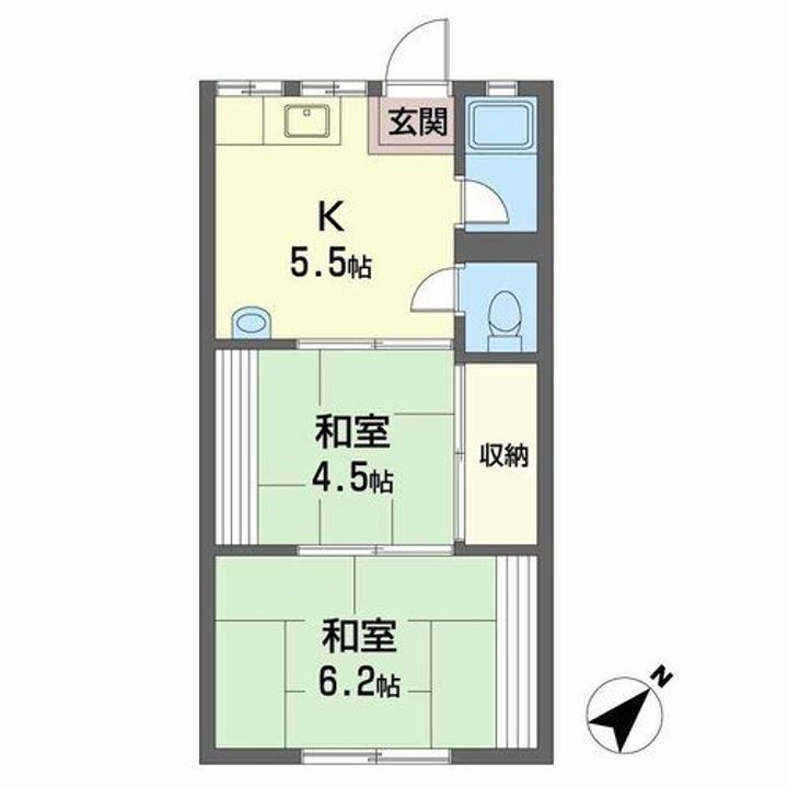 兵庫県高砂市高砂町朝日町1(アパート)の賃貸物件の間取り