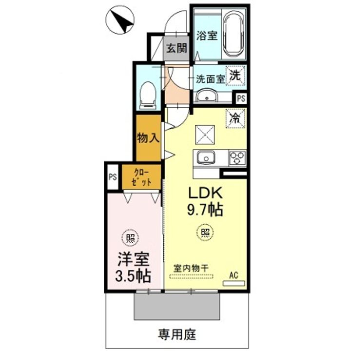 兵庫県三木市緑が丘町西1(アパート)の賃貸物件の間取り