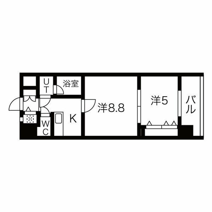 大阪府大阪市浪速区浪速東2(マンション)の賃貸物件の間取り