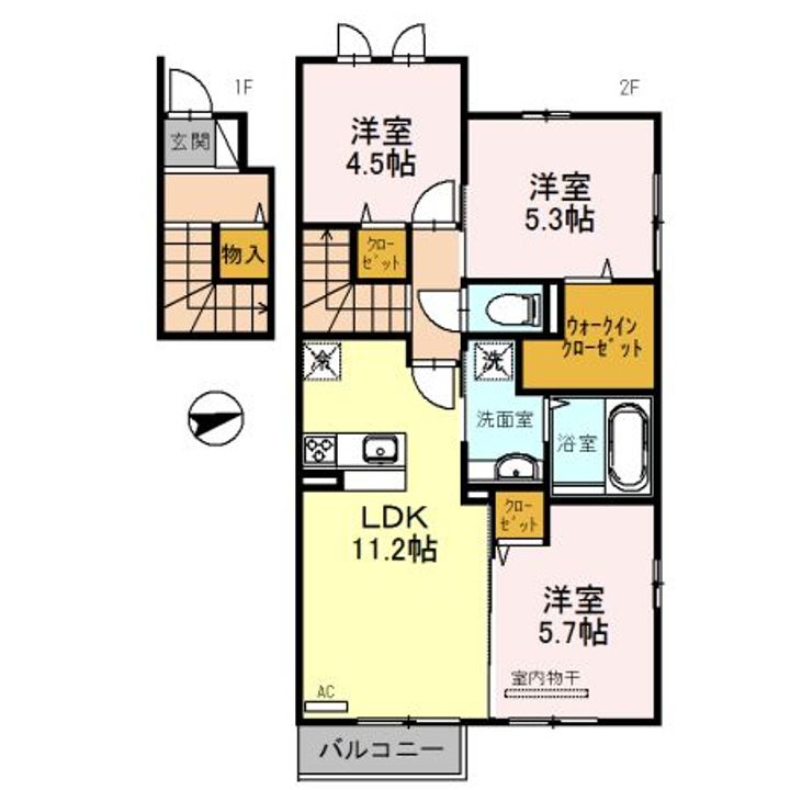 滋賀県彦根市鳥居本町(アパート)の賃貸物件の間取り