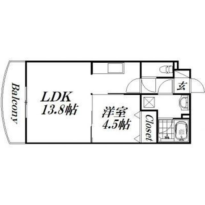 静岡県浜松市中央区神田町(マンション)の賃貸物件の間取り